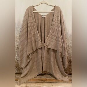 Calvin Klein Beige Knit Shawl/Wrap Poncho Sweater - One Size